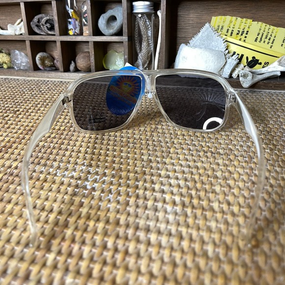Vintage 90s Clear White Sunglasses Plastic Frame Smoky Lenses Deadstock - Picture 4 of 15